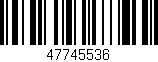 Código de barras (EAN, GTIN, SKU, ISBN): '47745536'