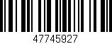 Código de barras (EAN, GTIN, SKU, ISBN): '47745927'
