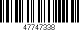 Código de barras (EAN, GTIN, SKU, ISBN): '47747338'