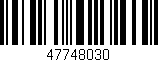 Código de barras (EAN, GTIN, SKU, ISBN): '47748030'