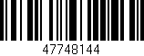 Código de barras (EAN, GTIN, SKU, ISBN): '47748144'