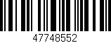 Código de barras (EAN, GTIN, SKU, ISBN): '47748552'