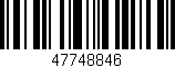 Código de barras (EAN, GTIN, SKU, ISBN): '47748846'
