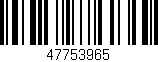 Código de barras (EAN, GTIN, SKU, ISBN): '47753965'