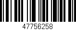 Código de barras (EAN, GTIN, SKU, ISBN): '47756258'