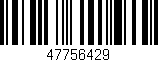 Código de barras (EAN, GTIN, SKU, ISBN): '47756429'