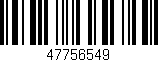 Código de barras (EAN, GTIN, SKU, ISBN): '47756549'