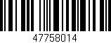 Código de barras (EAN, GTIN, SKU, ISBN): '47758014'