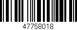 Código de barras (EAN, GTIN, SKU, ISBN): '47758018'