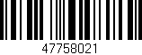 Código de barras (EAN, GTIN, SKU, ISBN): '47758021'