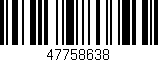 Código de barras (EAN, GTIN, SKU, ISBN): '47758638'
