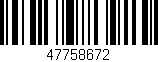 Código de barras (EAN, GTIN, SKU, ISBN): '47758672'