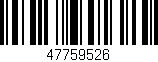 Código de barras (EAN, GTIN, SKU, ISBN): '47759526'