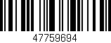 Código de barras (EAN, GTIN, SKU, ISBN): '47759694'