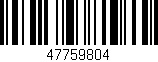 Código de barras (EAN, GTIN, SKU, ISBN): '47759804'
