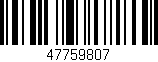 Código de barras (EAN, GTIN, SKU, ISBN): '47759807'