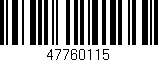 Código de barras (EAN, GTIN, SKU, ISBN): '47760115'