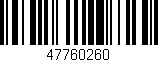 Código de barras (EAN, GTIN, SKU, ISBN): '47760260'