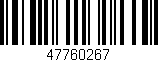 Código de barras (EAN, GTIN, SKU, ISBN): '47760267'