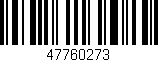 Código de barras (EAN, GTIN, SKU, ISBN): '47760273'