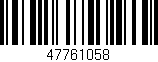 Código de barras (EAN, GTIN, SKU, ISBN): '47761058'