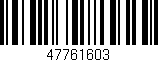 Código de barras (EAN, GTIN, SKU, ISBN): '47761603'