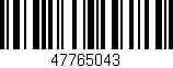Código de barras (EAN, GTIN, SKU, ISBN): '47765043'