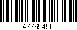 Código de barras (EAN, GTIN, SKU, ISBN): '47765456'