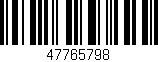 Código de barras (EAN, GTIN, SKU, ISBN): '47765798'