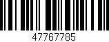 Código de barras (EAN, GTIN, SKU, ISBN): '47767785'