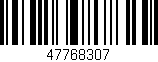 Código de barras (EAN, GTIN, SKU, ISBN): '47768307'