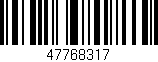 Código de barras (EAN, GTIN, SKU, ISBN): '47768317'