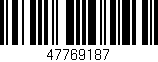Código de barras (EAN, GTIN, SKU, ISBN): '47769187'