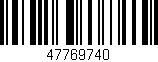 Código de barras (EAN, GTIN, SKU, ISBN): '47769740'