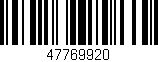 Código de barras (EAN, GTIN, SKU, ISBN): '47769920'