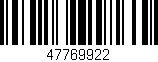 Código de barras (EAN, GTIN, SKU, ISBN): '47769922'