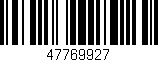 Código de barras (EAN, GTIN, SKU, ISBN): '47769927'