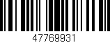 Código de barras (EAN, GTIN, SKU, ISBN): '47769931'