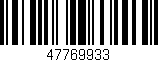 Código de barras (EAN, GTIN, SKU, ISBN): '47769933'