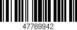 Código de barras (EAN, GTIN, SKU, ISBN): '47769942'