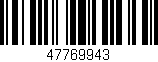 Código de barras (EAN, GTIN, SKU, ISBN): '47769943'