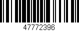 Código de barras (EAN, GTIN, SKU, ISBN): '47772396'