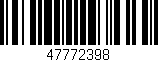 Código de barras (EAN, GTIN, SKU, ISBN): '47772398'