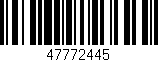 Código de barras (EAN, GTIN, SKU, ISBN): '47772445'