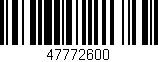 Código de barras (EAN, GTIN, SKU, ISBN): '47772600'