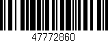Código de barras (EAN, GTIN, SKU, ISBN): '47772860'