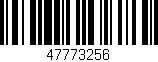 Código de barras (EAN, GTIN, SKU, ISBN): '47773256'