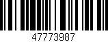 Código de barras (EAN, GTIN, SKU, ISBN): '47773987'
