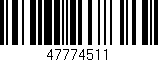 Código de barras (EAN, GTIN, SKU, ISBN): '47774511'
