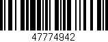 Código de barras (EAN, GTIN, SKU, ISBN): '47774942'